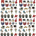 24pcs Alloy enamel graduation season series graduation hat academic dress backpack bouquet Jewelry Making DIY Keychain Earrings Pendant Various Design Charms for Jewelry Making Bracelets Necklace(SN751) - color: SN751