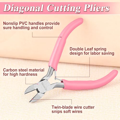 4-Inch Side Cutters for Jewelry Making Diagonal Cutting Pliers Wire Cutters Diagonal Side Cutting Pliers Mini Jewelry Making Tool Jewelry Plier for Wire, Zip Ties, Crafting - style: Diagonal Cutting Pliers