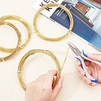 BENECREAT 12 Gauge 16.4 Feet Round Raw Copper Wire Gold Brass Wire for Beading Craft and Jewelry Making - size: 12 Gauge