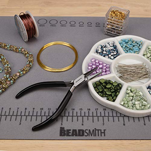 The Beadsmith Flat Nose Pliers – Extra Fine Tips – 4.5 inches (114mm) – PVC Grip Handle with Double Leaf Springs – Jewelry Making Tool for Creating Bracelets, Earrings and Necklaces - style: Flat Nose