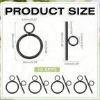 10Sets Stainless Steel Toggle Clasps T-Bar Closure Clasps Extender Black OT Toggle Connectors for Jewelry Findings Making Accessory Supplies DIY Craft Bracelet Necklace - size: 28x20x2mm