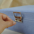 Jewelry Boxes 10 x 10 Inches 2-layer Handle Necklace Holder Organizer Jewellery Women Rings Storage Display Girls Earrings Case Lockable Jewelry Tray GY641 (Lavender) - color: Lavender