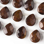 Cherry Blossom Beads Red Tigereye Faceted 12x15mm Top Drilled Teardrop - 12 pcs/ 8 inch Strand - color: Red Tiger Eye