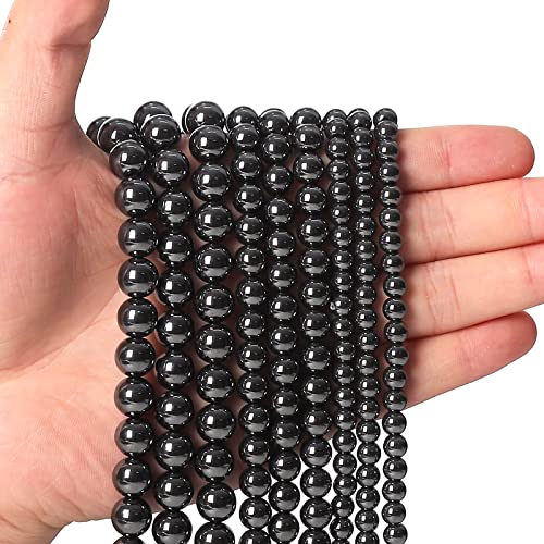 35pcs 10mm Natural Black Hematite Gemstone Beads Energy Healing Crystal Round Loose Stone Beads for Jewelry Making, DIY Bracelets Necklaces - color: Black Hematite, size: 10mm