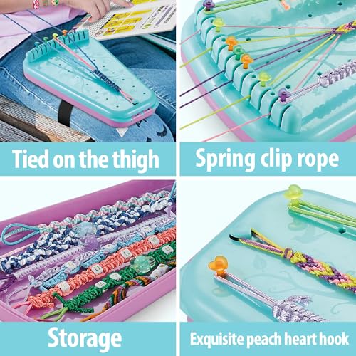 Chilpals Friendship Bracelet Making Kit for Girls 8-12, DIY String Bracelet Maker & Jewelry Craft Kits - Innovative Leg-Strap Design, Birthday Gifts Ideas for Kids Ages 7 8 9 10 Year Old (Blue) - color: Blue