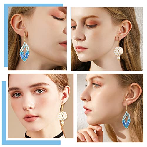 Beebeecraft 1 Box 50Pcs Leverback Earring Hooks 24K Gold Plated Brass French Earwires 16.5x11mm Clasp Earring Hooks for Jewelry Making - color: 16.5x11mm Round Disc Earring Hooks