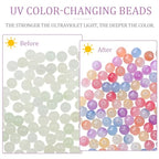 100 PCS 8mm UV Beads, UV Sensitive Color Changing Bead Sunlight Beads, Bracelet Bead for Jewelry Making, DIY Crafts - color: Light sensitive color changing