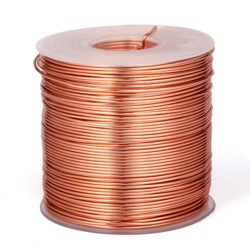 328 Feet Aluminum Craft Wire, 18 Gauge Copper Bendable Soft Metal Aluminum Wire Roll Bulk for DIY Crafts Sculpting Jewelry Making - color: Copper, size: 18 Gauge