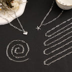 10 Pack Stainless Steel Paperclip Necklace Chains Bulk Classic Men and Women Paperclip Chain Necklace Set - color: Steel Color, size: 16inch (4x12mm)
