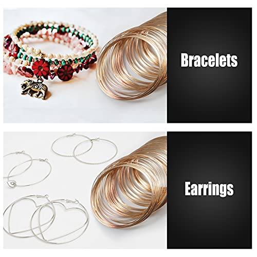 5.5 Inches Memory Wire Cutter for Jewelry Making - Bracelet Making Kit With 200 KC Gold Loops - Beading Wire Jewelry Cuff - color: Kc Gold