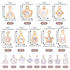 Beadthoven 1 Box 80Pcs 10 Styles Cubic Zirconia Alloy Rhinestone Charms Pendants for Necklace Bracelet Earring Jewelry Making Light Gold & Platinum - color: Light Gold & Platinum-Mixed Shape