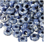 Adabele 10pcs Natural Chinese Sodalite Gemstone 8x14mm Donut Rondelle Beads Large Hole ID 5.6mm for DIY Craft Jewelry Making GW-A10 - color: Chinese Sodalite, size: 14mm x 8mm - 10pcs