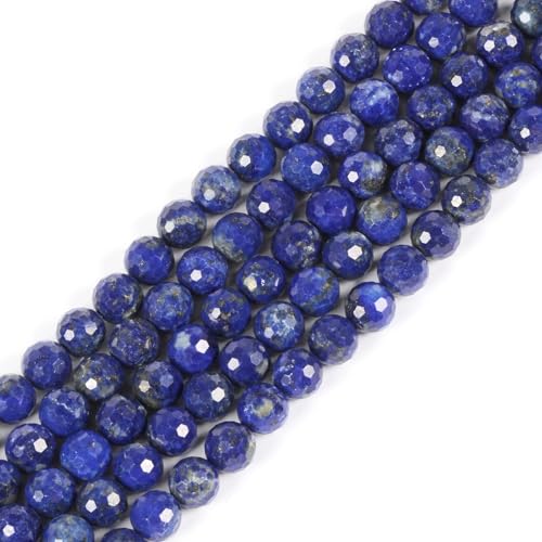 6mm Lapis Faceted Gemstone Round Loose Beads Strand 15.5-16" DIY Jewelry Making - color: Lapis