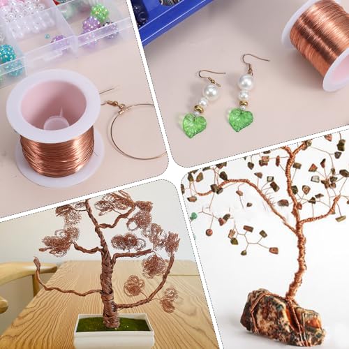 28 Gauge Bare Copper Wire 328 Feet Jewelry Wire 0.3mm Pure Copper Jewelry Beading Wires Soft Metal Plant Stem Tie for DIY Crafts Gardening Bonsai (Copper Tone)