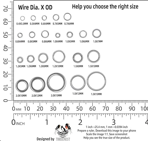 500PCS 7mm 1.2mm Thick Heavy Duty 16 Gauge Stainless Steel Jump Rings, Unwelded Metal Round Strong Craft O Ring for Necklace Bracelet Keychain Chainmail Jewelry Making - size: 7mm OD-1.2mm Thick-16 Gauge