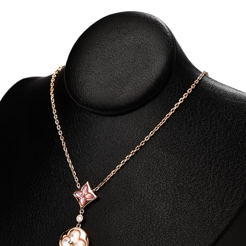 Oirlv Solid Wood Necklace Display Bust Necklace Display Stand - color: Black