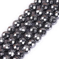 HAAMIIQII 65pcs 6mm Natural Black Hematite Loose Gemstone Beads Faceted Round Spacer Stone Beads for Jewelry Making DIY Bracelets Necklaces Crafting - color: Faceted Round, size: 6mm