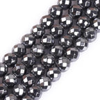 HAAMIIQII 65pcs 6mm Natural Black Hematite Loose Gemstone Beads Faceted Round Spacer Stone Beads for Jewelry Making DIY Bracelets Necklaces Crafting - color: Faceted Round, size: 6mm