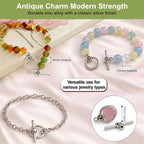 Heather's cf Toggle Jewelry Clasps – Durable Quality, Antique Swirling Silver Finish Toggle Clasps & Closures for Necklace, Bracelet & Charms – Ideal for DIY, & Jewelry Making – Medium (Set of 24) - color: Medium silver toggle clasp