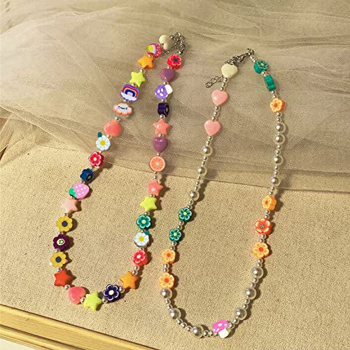 200pcs Rainbow Polymer Clay Beads, Mixed Clouds Charm Spacer Beads for DIY Bracelet Necklace Jewelry Making - color: Cloud