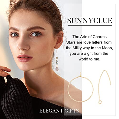 SUNNYCLUE 1 Box 40Pcs 20 Pairs 18K Gold Plated Earring Hooks for Jewelry Making Ear Wires Brass Earring Hooks and Hoop Earrings Making Supplies Jewelry Findings - color: 40pcs Mixed Style 18k Gold Plated Earring Hooks