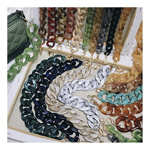AUMEY Handbag Chain Straps Acrylic Purse Chain Strap Fashionable Replacement Purse Clutches Handles for Purse Handbags DIY Crafts, 15.7 inch of Each (03-Beautiful color A) - color: 03-beautiful Color a