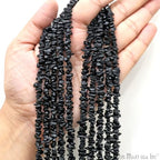 GM GemMartUSA Black Spinel Natural Raw Chip Beads Strands | Semi-Precious | AAA+ Quality 1 Strand 34” | DIY Bracelet Jewelry Making, Healing Crystal Craft| 4-6mm - Black-Color Gemstones (CHSB-70001) - color: Black Spinel (CHSB-70001)