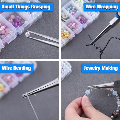 SPEEDWOX Mini Needle Nose Pliers Serrated Jaw With Protective Cover Needle Nose Pliers For Jewelry Making Precision Compact Long Nose Plier Needle Tip For Wire Bending Small Object Gripping - style: Needle Nose Pliers Serrated Jaw
