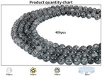550PCS 8mm Black Glass Beads for Jewelry Making,Round Smooth Beads, Bracelet Space Loose Beads for Jewelry Making Earring, Necklaces, DIY Crafts & Gifts #388 - size: 8mm Black&Gray #388