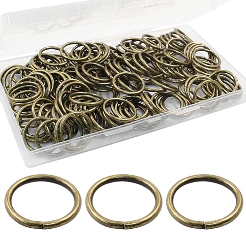 Litoexpe 20mm Open Jump Rings 150 Pcs with a Box, 2mm Thickness Rings Connectors for Necklace Bracelet Jewelry Making (Bronze) - color: Bronze
