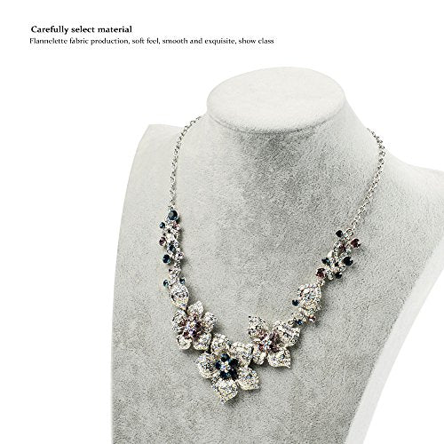 Oirlv Velvet 3-Dimensional Jewelry Stand Necklace Pendant Chain Jewelry Bust Display Holder (H13.39) - size: H13.39"