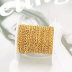 33FT Gold Silver Twisted Cable Chains Stainless Steel Necklace Jewelry Chains Extender Chains Link Bulk for Jewelry Makings - color: Gold, size: Chain Width 1.5mm