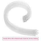 30 Pack Necklace Chains Bulk for Jewelry Making, Selizo Bulk Necklace Chains Silver Plated Cable Chains for Jewelry Making, 1.2 mm (18 Inches) - size: 18 Inches