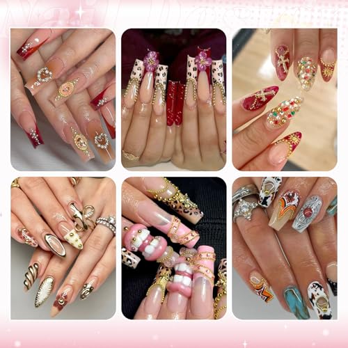 1-3MM Mini Small Nail Beads Metal Caviar Beads Gold Nail Charms and Gems Ball, Nail Balls for Nail Art Accessories Supplies Gold Rhinestones for Women Manicure - color: 13 Small Gold Nail Beads