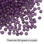 HARFINGTON 2000Pcs Small Glass Beads 6/0 4mm Loose Tiny Round Small Beads for Bracelet Earring Rings Jewelry Making, Dark Purple - color: Dark Purple