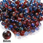 PIPITREE 500 PCS Acrylic Beads 8mm Rainbow Round Bead for Pens Bulk Acrylic Beads for Keychains Beadable Pens DIY Crafts Bracelets Necklace Jewelry Making Plastic Colorful Bead (Red-Blue) - color: Red-Blue