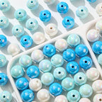 16mm Acrylic Beads 100pcs Chunk Bubblegum Bead Beads for Pens for Necklace Jewelry Bracelets DIY Crafts Making (bluewhite) - color: bluewhite
