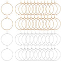 Beebeecraft 1 Box 100Pcs Hoop Earring Findings 316 Surgical Stainless Steel Hoop Ear Wire 20mm Wine Glass Charms Rings for Jewelry Making DIY Crafts (Gold, Silver) - color: Gold and Silver, size: 20mm