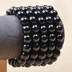 MASSIVE BEADS Handmade Yoga Stretch Elastic Bracelet Natural Stone Crystal Healing Power Energy Gifts for Unisex Adult 4mm 6mm 8mm 10mm - color: Black Tourmaline(Super Protection), size: 10mm