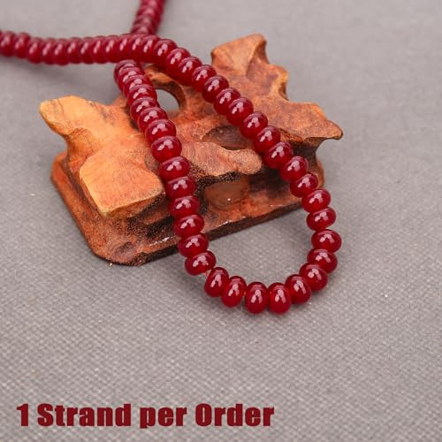 BONNY BOXX 1 Strand Natural 5 * 8mm Garnet Jade Rondelle Beads, Natural Abacus Disk Stone Beads Loose Spacer Gemstone for DIY Bracelet Necklace Jewelry Making - color: Garnet Jade, size: 5*8MM