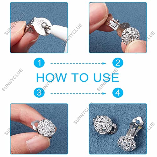 SUNNYCLUE 1 Box 30Pcs 3 Colors Clip on Earrings Findings Round Flat Back Earring Clips Stainless Steel Earring Converters Non-Pierced Earring Settings for Women Adults Jewelry Making DIY Crafts - color: 30pcs 3 Colors Stainless Steel Earring Converters