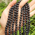 90pcs Adabele Natural Black Volcanic Lava Rock Healing Gemstone 4mm (0.16 inch) Small Round Beads Gem Stone Spacer for Jewelry Making GY18-4 - color: Lava/Volcanic Rock, size: 4mm (90pcs/1 Strand)
