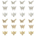 Craftdady Crystal Rhinestone Pendants Butterfly Heart Rhombus Bowknot Earring Charms Alloy Enamel Metal Pendants Light Gold Bracelet Charms for DIY Craft Necklace Jewelry Making - color: Platinum & Golden 6 Styles Butterfly Inset