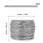 [66 Feet/ 20M] Stainless Steel Chain Bulk, 2mm 304 Stainless Steel Chains Flat Cable Link Chain Bulk for Jewelry Making DIY Craft - color: Stainless Steel, size: 2.0mm width