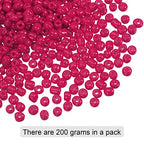 HARFINGTON 2000Pcs Small Glass Beads 6/0 4mm Loose Tiny Round Small Beads for Bracelet Earring Rings Jewelry Making, Dark Fuchsia - color: Dark Fuchsia