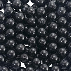1 Box 8MM 120PCS Black Onyx Beads with Holes Natural Agate Round Gemstone Polished Stone Smooth Loose Spacer Bead Bulk for Jewelry Making Earrings Bracelet Necklace Decor DIY Craft Supply