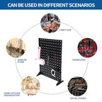 2Pcs Metal Pegboard Display Stand with 24 Peg Hooks for Craft Shows & Fairs,Black Jewelry Retail Display Rack for Selling Accessories,Display Stands for Earring,Pin Stands,Retail Vendors(16*12inch)