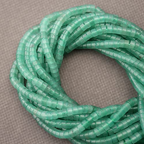 BONNY BOXX 150PCs Natural Green Aventurine Spacer Beads, Loose Semi Precious Flat Round Gemstone Heishi Disc Stone Beads for Beading Jewelry Making 4mm*2mm - color: Green Aventurine, size: 4MM*2MM