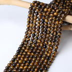 DUQGUHO Tigers Eye Beads 8mm Brown Beads for Bracelets Natural Crystal Gemstones Bead 47PCS - color: Brown#1