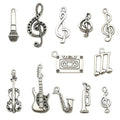 Youdiyla 100g Wholesale Bulk Craft Supplies Instrument Silver Music Notes Charms Pendants for Crafting, Jewelry Findings Making Accessory for DIY Necklace Bracelet Earrings HM099 - color: Style 7